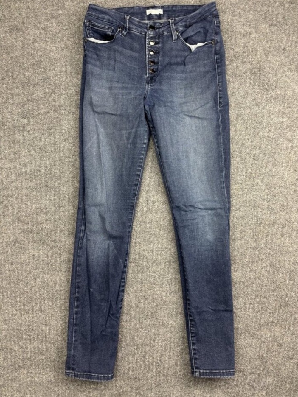 Good American Jeans Womens
29 Blue Mid Rise Skinny Button
Fly Stretch